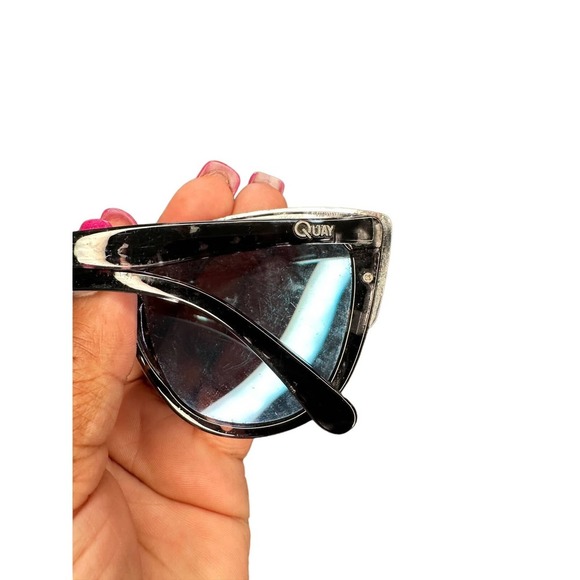Quay Australia Black Silver Tortoise My Girl Cat Eye Sunglasses - Picture 4 of 7